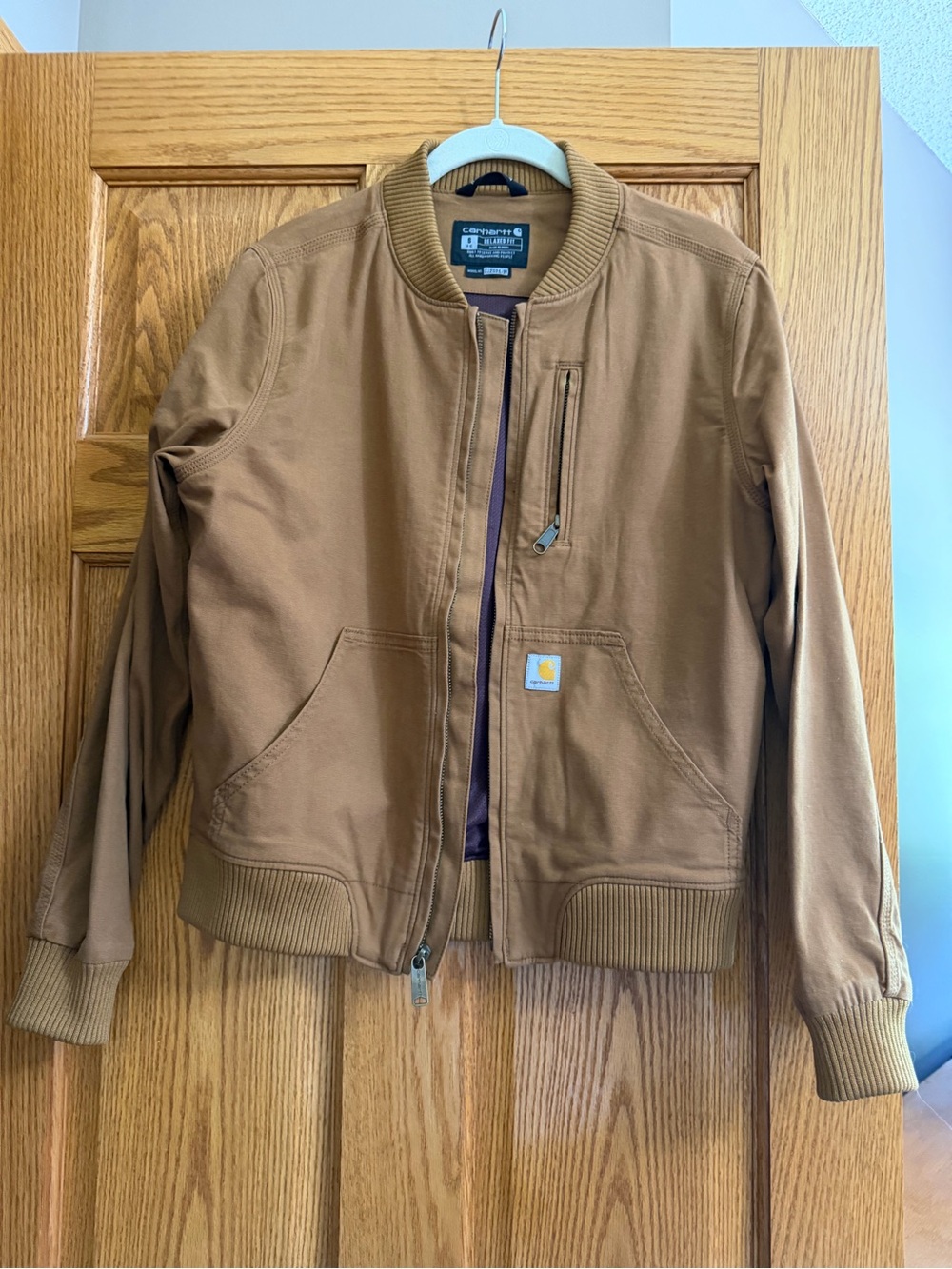 Carhartt Brown Utility Jacket with Ribbed Trim